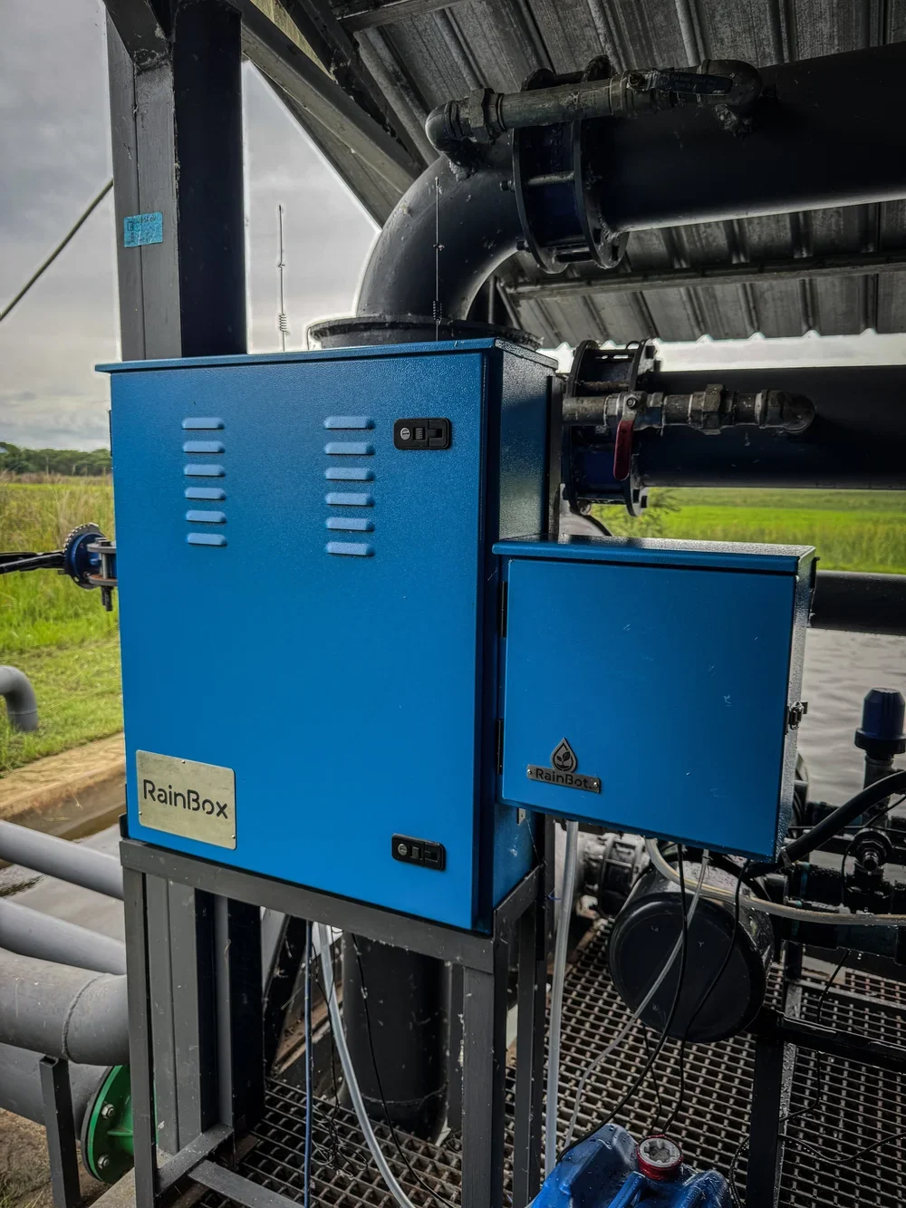 Soilcraft RainBox units installed alongside irrigation piping